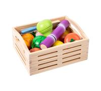 KiBcsLic Wooden Play Food Set for 18 Months 2 3 4 Year Old Boy Girls Educational Toys