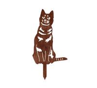 KiBcsLic Yard Stake Cat Sculpture Iron Metal Decor Plaque for Lawn Yard Outdoor Patio