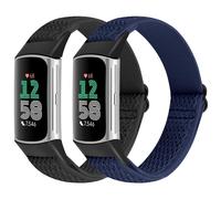 KIBDSNG Elastic Nylon Straps Compatible with Fitbit Charge 6Fitbit Charge 5