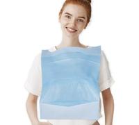 KIBERTIC - 100 Pcs Disposable Adult Bibs - Waterproof, Durable Disposable Bibs, Comfortable and Easy to Use, Disposable Bibs Adults and Patients - Ideal for Use in Hospitals or at Home