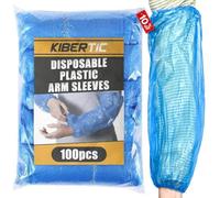 KIBERTIC - 100 PCS Disposable Arm Sleeves, High Quality Protective Sleeves for arms to Lab & Tattoo, Disposable sleeve Protectors one Size, plastic arm sleeves Comfortable & Safe, Hygienic & Resistant