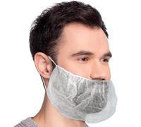 KIBERTIC 100 PCS Disposable Beard Net - Ideal for the food industry, laboratories and hospitals. beard nets for chefs, hygienic and Safe Beard Covers for men with elastic band and secure fit