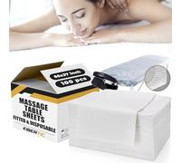 KIBERTIC - 100 pcs Disposable Bed Sheets 95x220cm of TNT, Adjustable Stretcher Sheets | Massage Sheets |White Disposable Massage Table Sheets, Mattress Cover, Hotel, Beauty Salon and Aesthetics