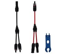 Kibon Solar Cable Y Splitter, 4 mm² Solar Panel Y Plug, Solar Cable Splitter Solar Panel Connector with Key