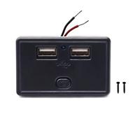 Kibon Waterproof Dual USB Car Charger 4.8A with Spring Cover，12V USB Outlet Panel with On/Off Switch, Dual Port Car Charger Socket for RV, Boat, Truck, and Automotive Use