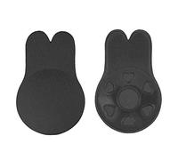 Kibon Women Lift Nipplecovers Rabbit Strapless Backless Bra, Self Adhesive Push-up Bra Stick On Backless Nipple Cover Silicone Invisible Bra for Girls Women,Black (A/B Cup)