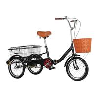 KIBONCY 16'' Adult Tricycle, Adult Trikes, Trike Adults, 3-Wheel Cruise Bicycle, With Large Basket, for Men, Women, Seniors B