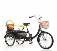 KIBONCY Adult Tricycle, Single Chain 3-Wheel Bike, Large Cargo Basket, Comfort Seat, for Seniors Men Women C