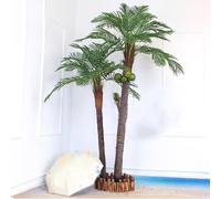KIBONCY Artificial Coconut Tree, Large Faux Palm Tree, Realistic Tropical Artificial Plant, Indoor Outdoor Decorative Greenery For Home Garden(2.5m)
