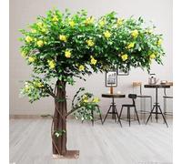 KIBONCY Artificial Osmanthus Tree For Event Backdrop, Realistic Faux Flowering Plant, Large Indoor Greenery Decoration For Wedding Gallery Restaurant, Silk Fake Tree(7mX6.5m)