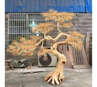 KIBONCY Faux Bonsai Tree Fake Plant Decoration, Large Bonsai Fake Plants With Natural Wood Trunk and Lifelike Leaves, for Home Decor Indoor Office Table Shelf Decorations 7.5ft