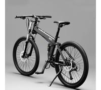 KIBONCY Full-Suspension Folding Mountain Bike, 24-Speed Off-Road Shock-Absorbing Multi-Speed Bicycle, All-Terrain Suspension Front Fork(Q,26-inch)