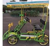 KIBONCY Multi-Person Family Sightseeing Bicycle, Stable Quadricycle for Tourist Attractions, Parks & Scenic Area Rentals(A)