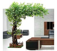KIBONCY Simulation Banyan Tree Artificial Green Banyan Trees Simulation Banyan Tree for Hotel Large Green Plant Floor Living Room 2 * 2m