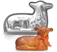 KIBS group Easter Cake Mold Lamb Two Side 3D - Traditional Aluminum Metal Lamb Cake Form for Baking