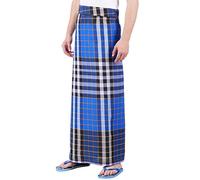 Kibs Mens Branded Lungi 100% Cotton Saram Sarong Night,Beach Wear-Sewn-2.20 Meters/Stitched Assorted Pattern Checked Design Colours by eshop7