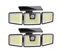 KIBTOY 156LED Solar Security Light Motion Sensor Outdoor, Easy to Install, 360° Wide Lighting Angle IP65 Waterproof, Solar Flood Lights for Front Door, Yard, Garage, Sidewalk, Pathway (2 Pack)