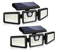 KIBTOY Solar Security Light Motion Sensor, 70 LED Solar Lights Outdoor, 360° Wide Lighting Angle IP65 Waterproof, Solar Flood Lights for Front Door, Yard, Garage, Sidewalk, Pathway (2 Pack)