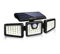 KIBTOY Solar Sensor Outdoor Bright Light Easy to Install, Security Light with 360° Wide Lighting Angle IP65 Waterproof for Front Door,Pathway,Yard,Garage