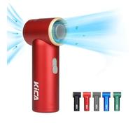 Kica Jetfan Mini Handheld Fan,3000mAh USB Rechargeable Portable fan,Powerful Airflow Desk Fan with14h Working Time,Metal Shell Feels Cool,Slider Speed Adjustment,for Home Office Outdoor Travel-Red