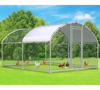 Kicari Large Metal Chicken Coop Run, 12.8x9.8x6.2 ft Chicken Runs for Yard with Cover, Walk-in Chicken Pen for 12-18 Hens, Anti-Rust Poultry Cage with Stable Wind-Resistant Dome Roof Design