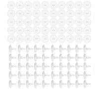 kicder 100pc Clear Self-Adhesive Heavy Duty Wall Hooks - No Drilling, Plastic Ceiling Hooks for Bedroom and Living Room - Transparent Sticky Nail-Free Hooks with Flag Pole Clip