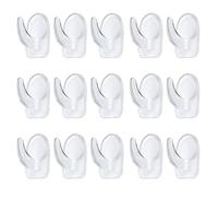 kicder 15 Pcs Self Adhesive Plastic Wall Hooks,Small Extra Sticky Transparent Sticky Hooks,Heavy Duty Acrylic Stick On Hook,Suitable for Bathrooms and Kitchens Without The Need for Drilling
