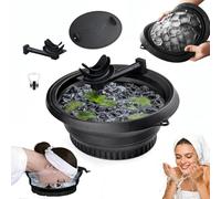 kicder Ice Bowl for Face, Silicone Ice Face Bowl with Built-in Ice Tray, Foldable Face Ice Bath Bowl with Breathing Tube & Nose Clip, Collapsible Ice Face Cooling Basin with Odor-Proof Lid