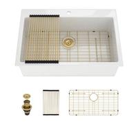 Kichae 33 White Drop In Kitchen Sink Fireclay White Kitchen Sink
