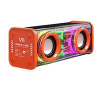 KICHI Transparent Bluetooth Speakers RGB Light Wireless Outdoor Sports Bluetooth Audio Subwoofer Speaker-Orange