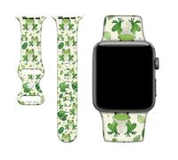 Kichlep Cute Frog Watch Bands Compatible with Watch Band 42mm 44mm 45mm for Women Men, Funny Animal Sport Strap Print Soft Silicone Replacement Wristband for Watch SE Series 9 8 7 6 5 4 3 2 1 Ultra