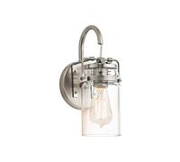 Kichler 45576NI Brinley 1-Light Wall Sconce and Clear Glass Shade, Brushed Nickel Finish by Kichler