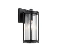 Kichler Barras Small Single Light Outdoor Wall Light in Black Finish with Clear Glass