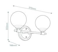 KICHLER Benno 2 wall light, black-bronze, white, IP44, steel, glass, G9