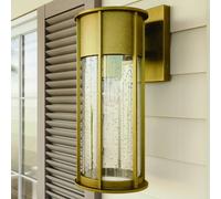 KICHLER Camillo outdoor wall light, brass-coloured, aluminium, glass, E27