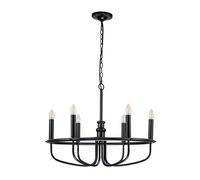 KICHLER Capitol Hill chandelier, 6-bulb, black