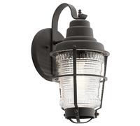 Kichler Chance Harbor Outdoor 1 Light Wall Lantern Weathered Zinc IP44 Netlighting Grey One Size