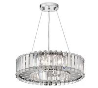 Kichler Crystal Skye 8-Light Led Chandelier 53Cm Diameter, Ip44 Rated, Triangular Crystal Prisms, Dimmable, Chrome Finish