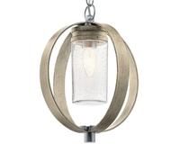 Kichler Grand Bank Outdoor Pendant Ceiling Light Distressed Antique Grey IP44 Netlighting Grey One Size