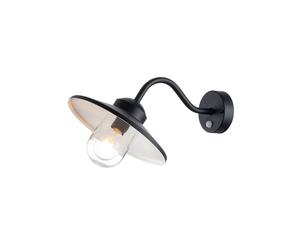 Kichler Klampenborg Single Light Outdoor Wall Fitting With PIR Sensor In Black Finish With Clear Glass