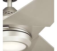 KICHLER LED ceiling fan Jade, silver, quiet, Ø 152 cm, 60 W