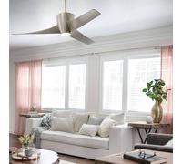 KICHLER LED ceiling fan Phree 56, three-blade, nickel