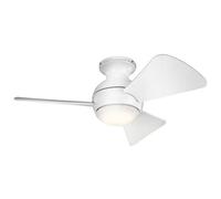 Kichler Sola 86Cm 3-Blade Indoor Ceiling Fan With Ac Motor, Remote Control, Reversible Function & Ip23 Rating - White