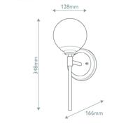 KICHLER Wall lamp Benno 1 black-bronze, white, steel, glass IP44 G9