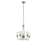 Kichler Waverly 5 Light Glass Chandelier - Pewter