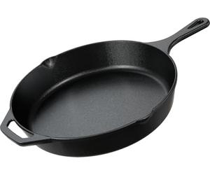 KICHLY 30.5 cm Pre-Seasoned Cast Iron Skillet Frying Pan with 2 Handles for Ease of use, Induction Compatible Cookware for Indoor & Outdoor Use (12 Inch, 30.5 cm, Cast Iron Pan, Induction Compatible)