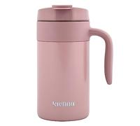 Kichna Voyager 18 oz / 550ML Double Walled Stainless Steel Vacuum Travel Mug | BPA Free Lid Leak & Spill Proof Tumbler with Ergonomic Handle | Keeps Cold for 14Hrs or Hot for 3Hrs - Light Green