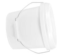 KICHOUSE 1 Gallon White Abs Paint Bucket with Lid, 4l 4kg Hand-held Plastic Container with Iron Handle for Painting and Chemical Storage, Practical White Paint Pail for Builders and DIY Use