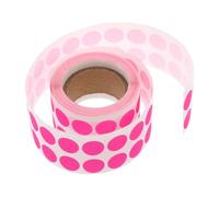 KICHOUSE 1 Roll of 1000pcs Pink Fluorescent Round Dot Stickers, Paper Material Decorative Labels for DIY Handmade Craft Projects and Parties, Convenient to Use and Portable