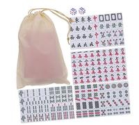 KICHOUSE 1 Set Mini Mahjong Set Portable Chinese Mahjong Game Kit with Storage Bag for Travel Parties Home Entertainment Lightweight Tiles for Fun Gatherings